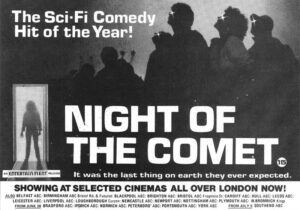 London newspaper ad advertising Night of the Comet